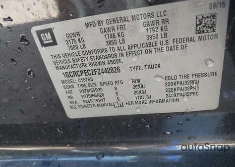 2015 Chevrolet Silverado 1500 Ls from USA, damaged, VIN 1GCRCPEC2FZ442826